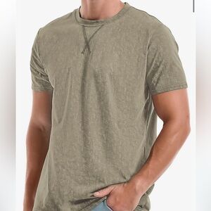 NWT Premium Cotton Crew Neck Tee Size Large Green Acid Wash